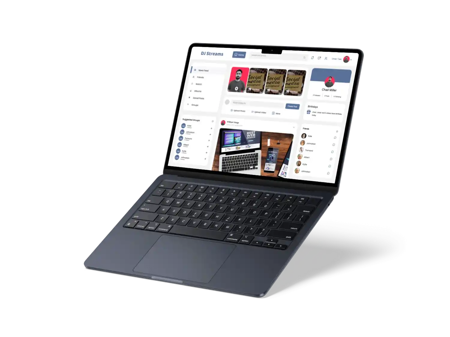 DJ Streams MacBook Air mockup